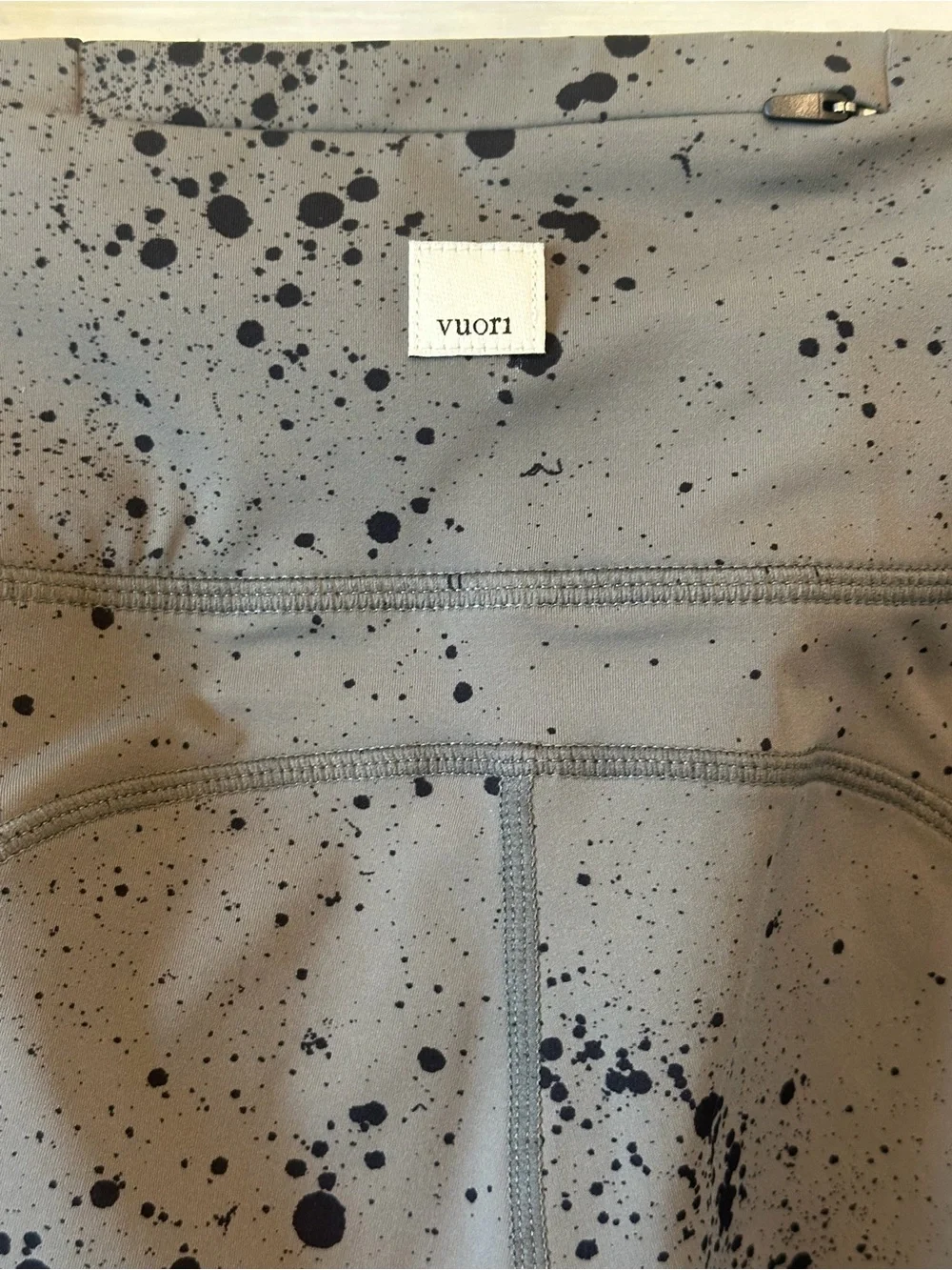 Vuori Sage and Black Splatter-Print Leggings